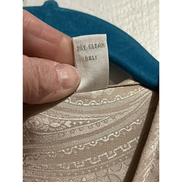 Vintage Frank Young Dress 100% Silk Paisley Long Sleeve 10 Silver Secretarial - Picture 7 of 10